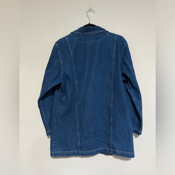Denim&Co Vintage 90s Denim Chore Jacket Coat Size Medium Y2K - Picture 2 of 13